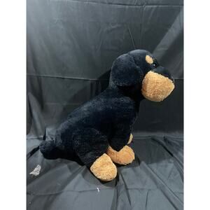 Dan Dee Jumbo Rottweiler Dog Puppy Black Brown Sitting Stuffed 25in Soft Plush